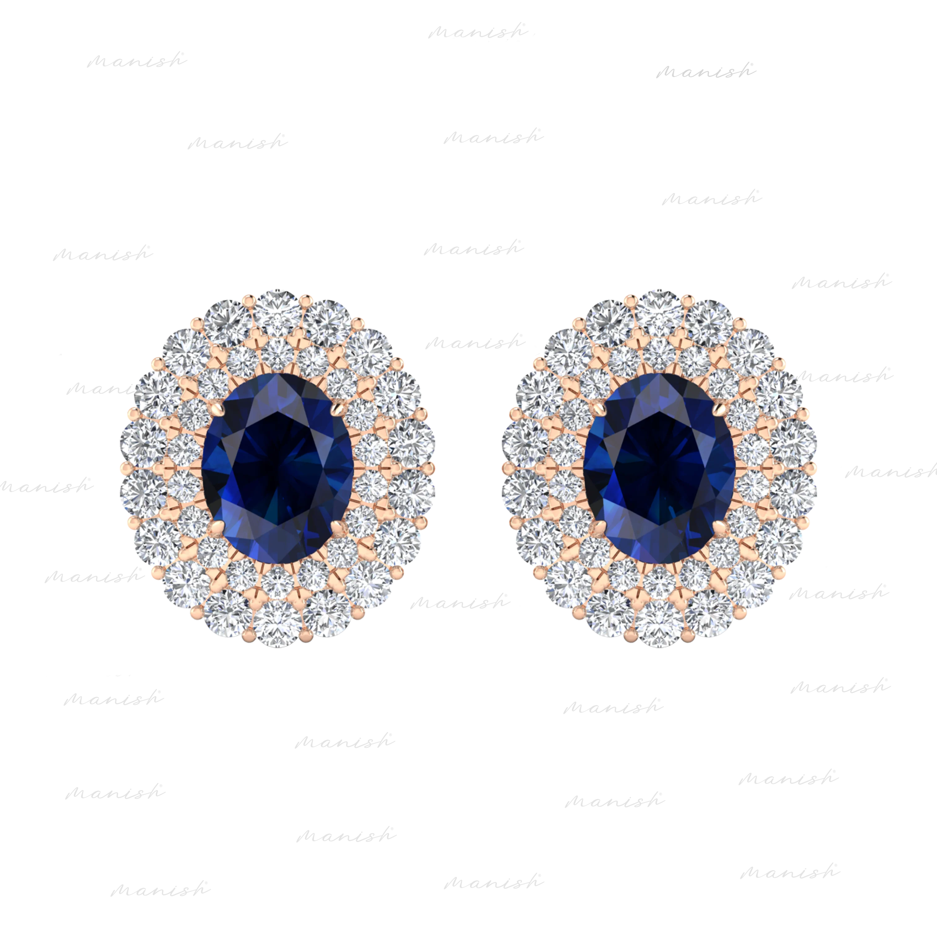 Eilo Diamond and Blue Sapphire Earrings